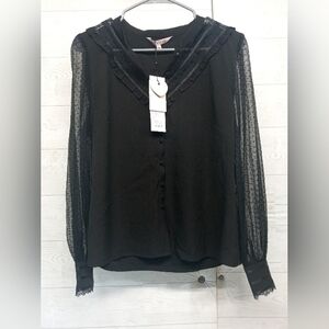 Review Australia Oh Victoria Women's Size 12 Black Blouse‎ NWT